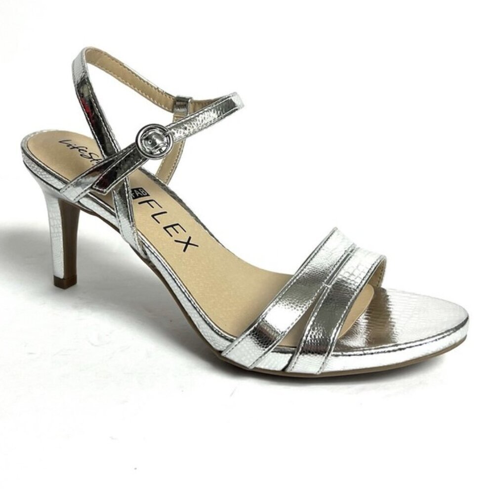 Lifestride Women’s Miracle Silver High Heel Sandals Size 9M